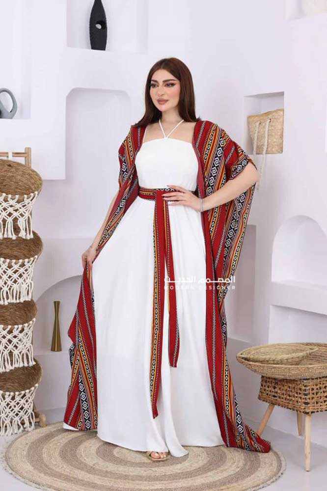 عباية بناتي شيفون طبقتين لون رملي